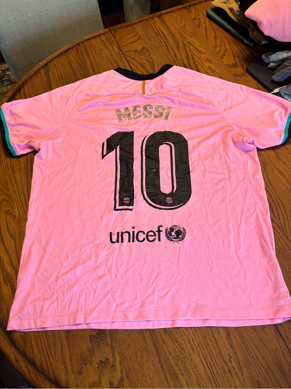 FC Barcelona 2020-21 Messi jersey #10 third kit pink dri-fit men's XXL